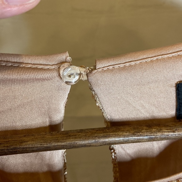 Vici Gold Sequined Lined Long Sleeved Cut Out Blouse - Picture 13 of 14